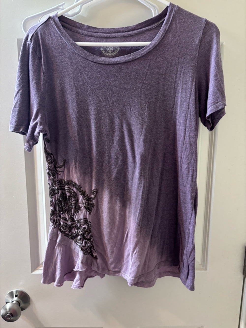 Y2k Juicy Couture Lavender to Plum Ombre Short Sleeve Tee with Side Graphic